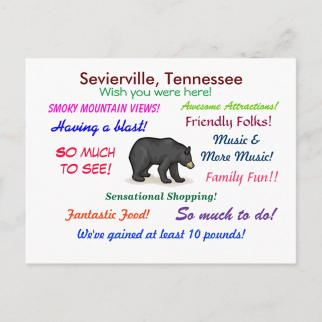 Postal Sevierville, Tennessee (Anverso)