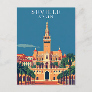Postal Sevilla, España Andalucía Arte de Viajes Retro