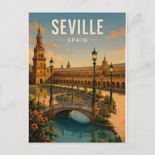 Postal Sevilla España capital andaluza flamenco viaje 