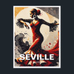Postal Sevilla España Flamenco Dancer<br><div class="desc">Sevilla, el corazón de Andalucía, es ampliamente considerada como el lugar de nacimiento y hogar espiritual del flamenco. Esta encantadora ciudad, con su vibrante cultura y su encanto histórico, desplaza con el ritmo de esta forma de arte icónico. El flamenco en Sevilla es más que una simple actuación, es una...</div>