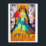 Postal Sevilla, España, mujer con vestido tradicional<br><div class="desc">Imagen perfecta para tu nuevo diseño de impresión. Podría ser un buen regalo o el "toque final" para decorar la casa.</div>