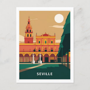 Postal Sevilla España Viaje Retro Estilista