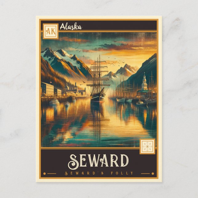 Postal Seward, Alaska | Vintage (Anverso)