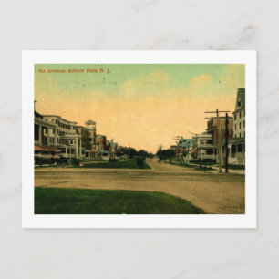 Postal Sexta Avenida, Parque Asbury, Nueva Jersey Vintage