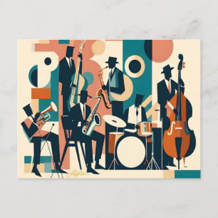 Postal Sexteto de la era del jazz de mediados de siglo