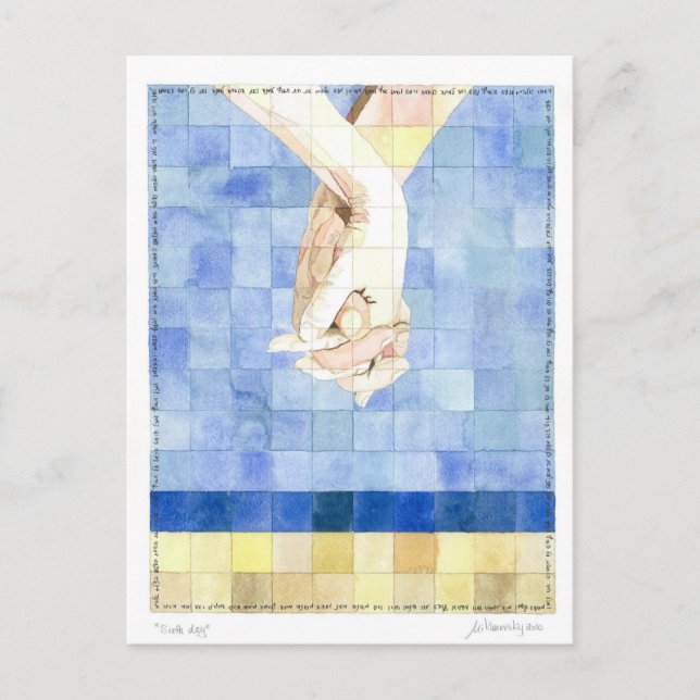 Postal Sexto día (7 días de creación) Postcard (Anverso)