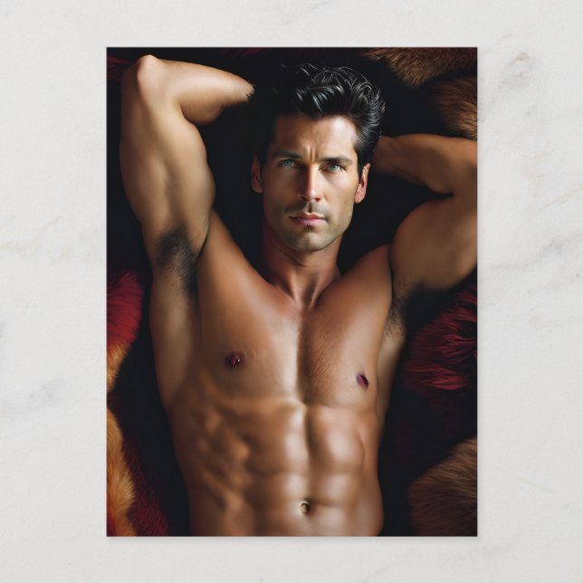 Postal Sexy Brunette Man (Anverso)