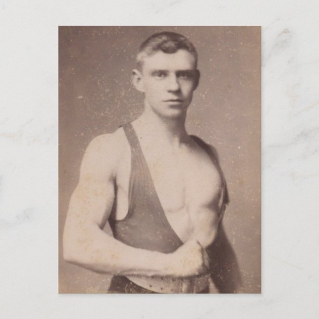 Postal Sexy Vintage Male Weightlifter (Anverso)