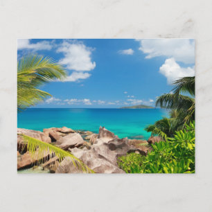 Postal Seychelles. Costa de piedra