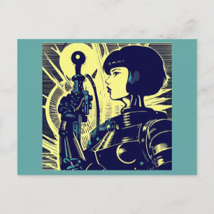 Postal SF - Anime Hero Woodcut 3
