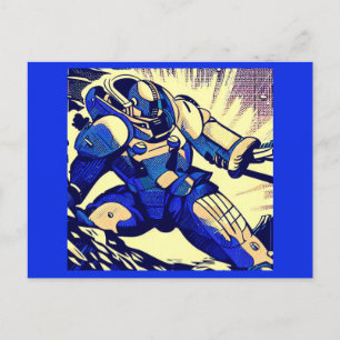 Postal SF - Anime Hero Woodcut 4