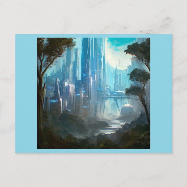 Postal SF - Ciudad Sobre El Planeta Forestal 2 (Anverso)