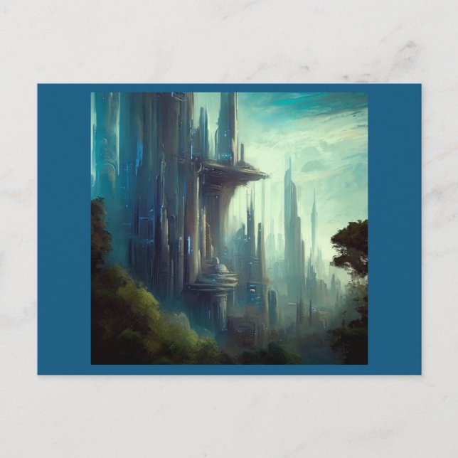 Postal SF - Ciudad Sobre El Planeta Forestal 3 (Anverso)
