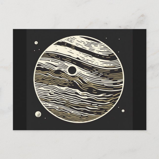 Postal SF Jupiter Woodcut 1 (Anverso)