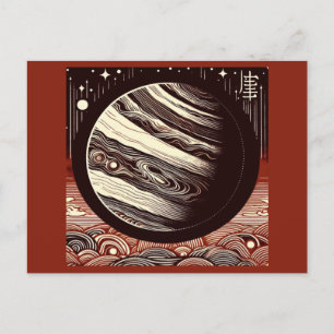 Postal SF Jupiter Woodcut 2
