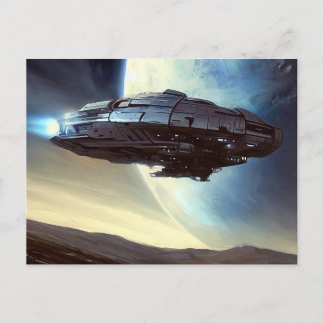 Postal SF Orbiting Spaceship 2 (Anverso)