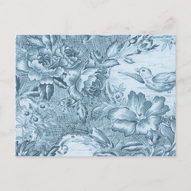 Postal Shabby Blue French Toile (Anverso)