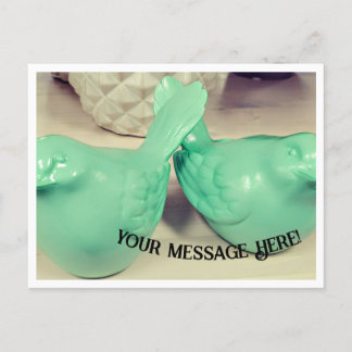 Postal Shabby Bonito Green Birds tuitea IRL