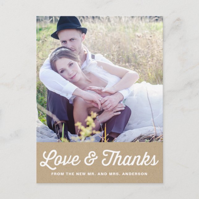 POSTAL SHABBY CHIC | BODA DE FOTOS GRACIAS A USTED POSTCA (Anverso)