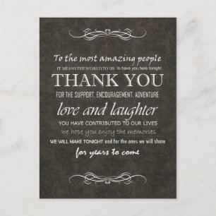 Postal Shabby Chic Brown Vintage Wedding Gracias