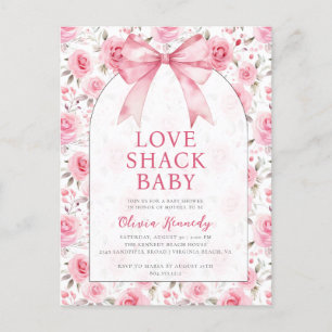 Postal Shabby Chic Coquette Pink Love Shack Baby Shower