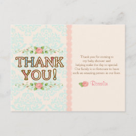 Postal Shabby Chic Gracias Cartas