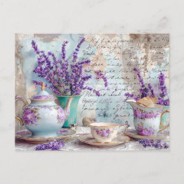 Postal shabby chic Lavender with Classic Tea Service