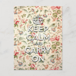 Postal Shabby chic mantener la calma y continuar