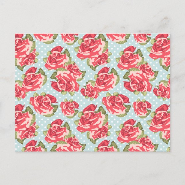 Postal Shabby Chic Rosas Floral Vintage (Anverso)