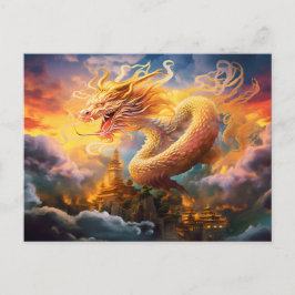 Postal Shadow & Shine – Chinese Airbrush Dragon in Gold o