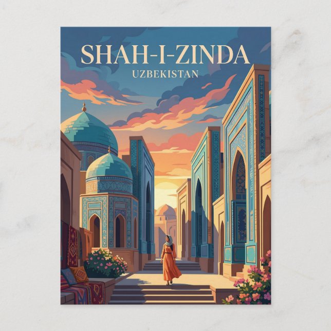 Postal Shah-i-Zinda Uzbekistán (Anverso)