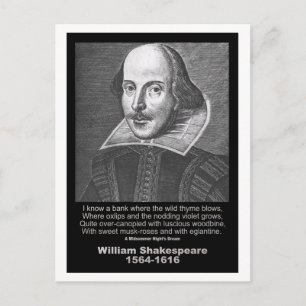 Postal Shakespeare cita el sueño de la noche de verano
