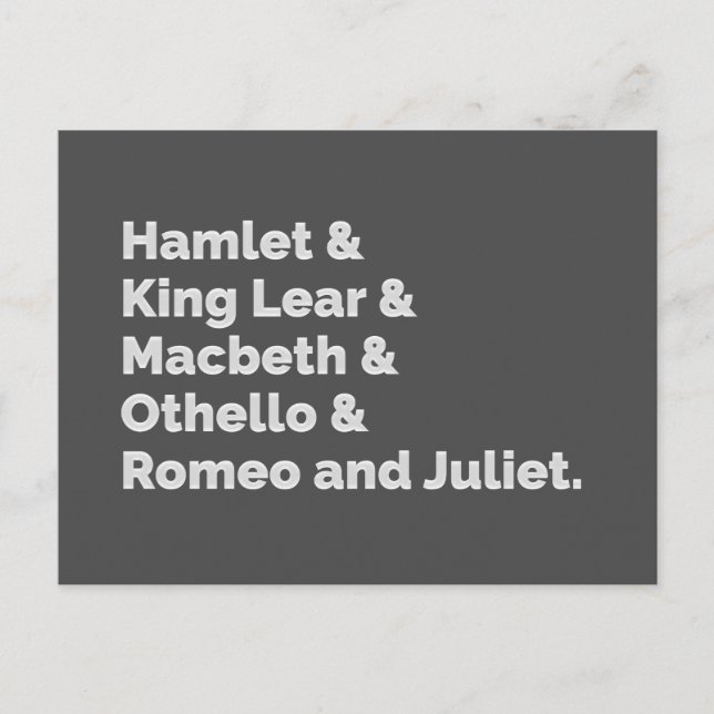 Postal Shakespeare Plays I (Anverso)