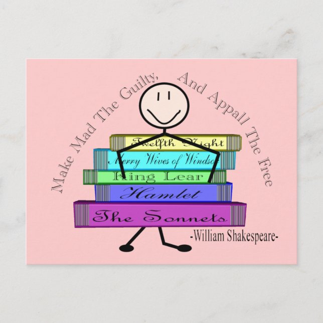 Postal Shakespeare Quote Stick People Design (Anverso)
