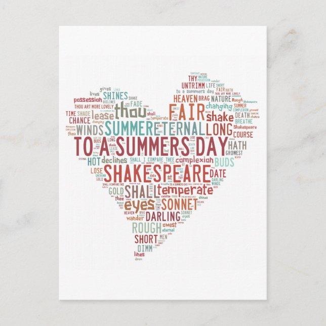 Postal Shakespeare Sonnet 18 (Anverso)