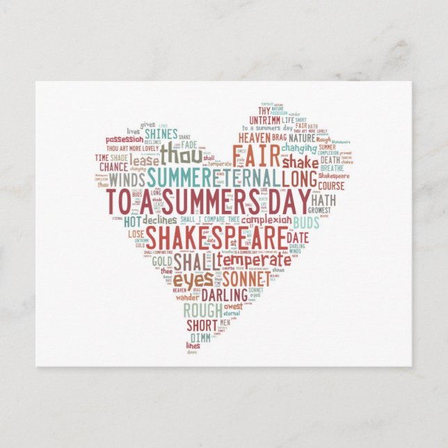 Postal Shakespeare Sonnet 18 (Anverso)