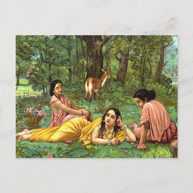 Postal Shakuntala Patralekhana by Raja Ravi Varma (Anverso)