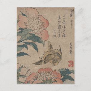 Postal Shakuyaku Kana Ari por Hokusai