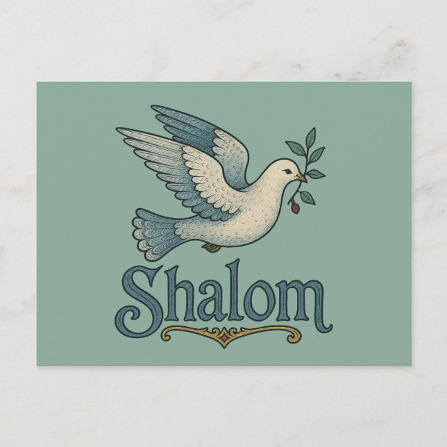 Postal Shalom Dove Peace Earth (Anverso)