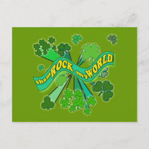 Postal sham ROCK my WORLD Green St Pats Tshirt