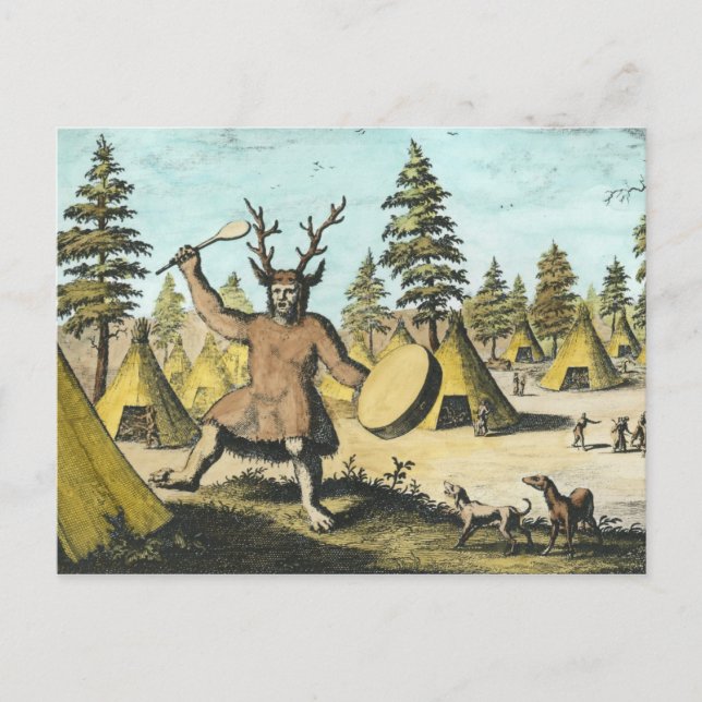 Postal Shaman nativo americano (Anverso)