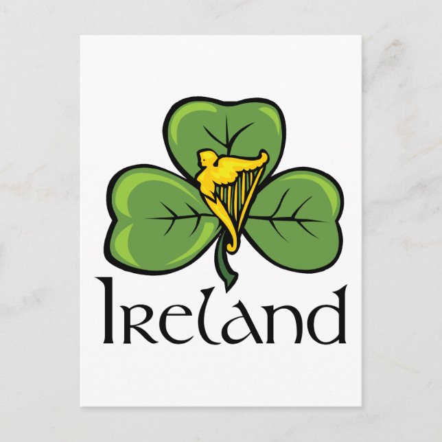 Postal Shamrock and Harp de Irlanda (Anverso)