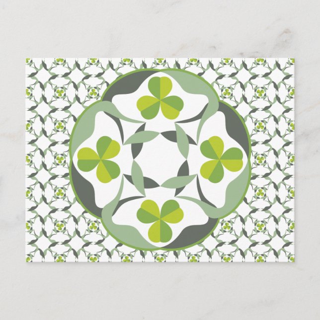 Postal Shamrock Celtic Inspired Pattern St. Patrick's Day (Anverso)
