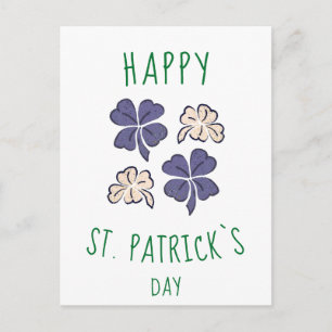 Postal Shamrock Clover Happy Día de San Patricio