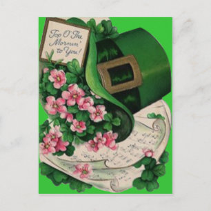 Postal Shamrock Flower Leprechaun Gorra Sheet Music