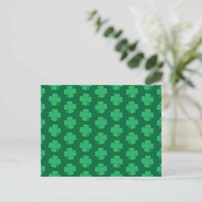 Postal Shamrock, símbolo del Día de San Patricio, (Anverso de pie)