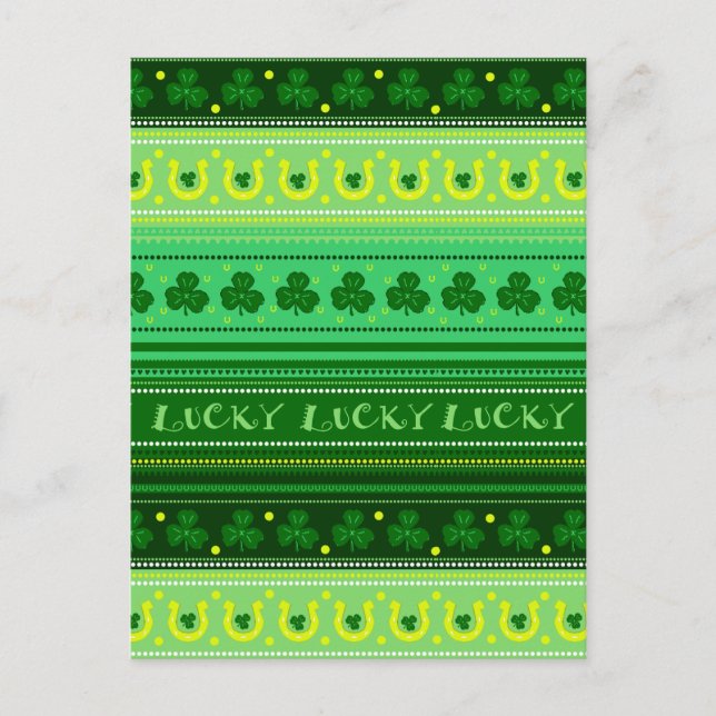 Postal Shamrock verde | Día de San Patricio (Anverso)