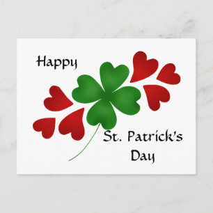 Postal Shamrock with hearts