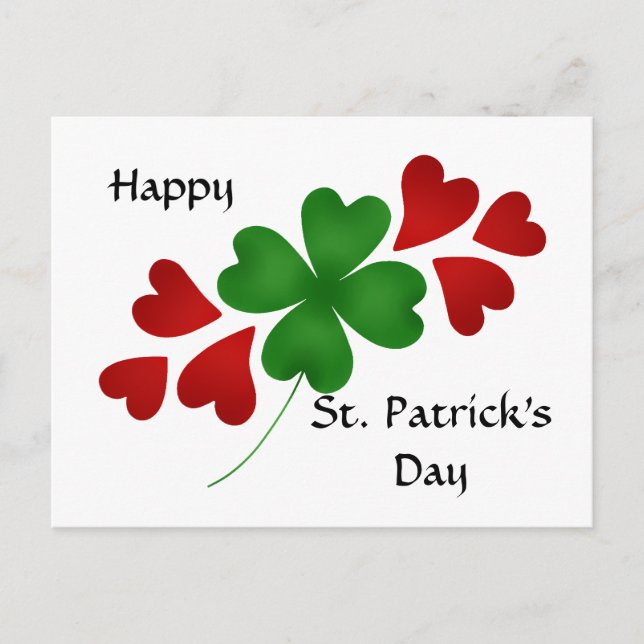Postal Shamrock with hearts (Anverso)