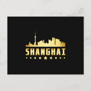 Postal Shanghái China City Cityscape Skyline Funny Gift